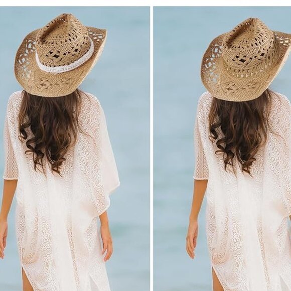 Western straw cowboy hat - Picture 6 of 6